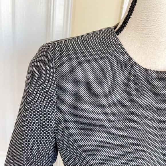 Ann Taylor 00P Grey Pokadot Blazer Suit Jacket w/ Pockets & Hidden Front Buttons - Picture 4 of 15